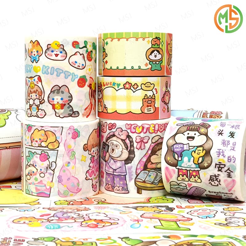 Cute Kawaii Washi Tapes Custom Color Washi Tape Gift Box