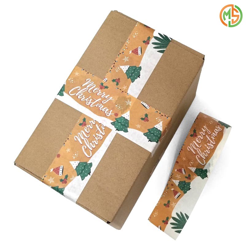 Self-adhesive Paper Custom Packing Christmas Kraft Paper Tape